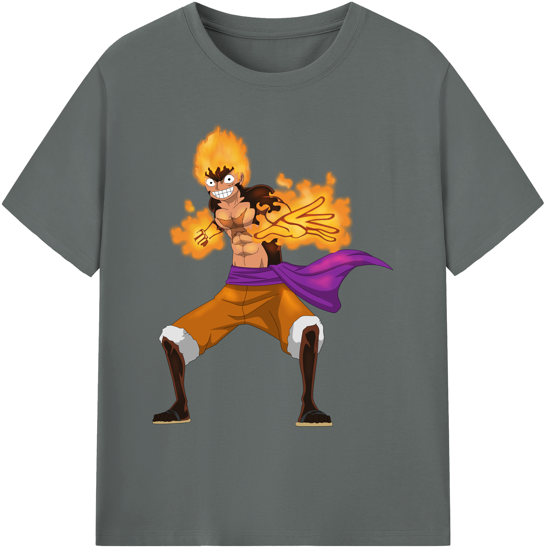ワンピース モンキー・D・ルフィ ONE PIECE Monkey D. Luffy 綿100％ メンズ半袖Tシャツ｜肌触りやわらか＆通気性
